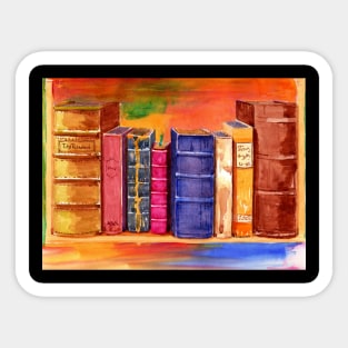 Old Books Watercolor Sticker